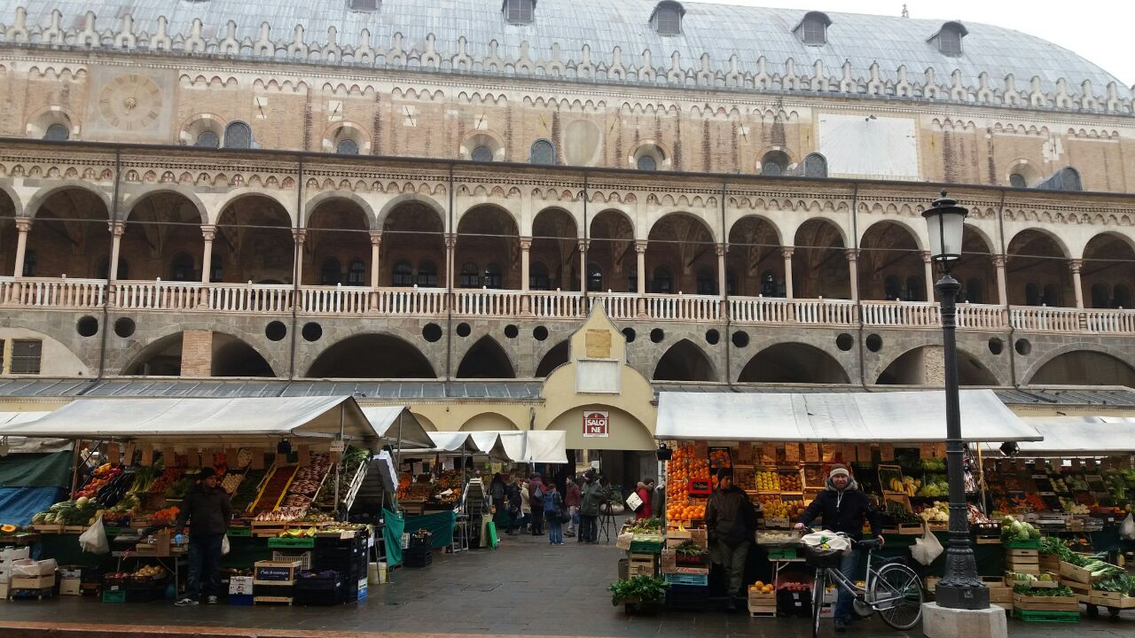 Market stalls under an arcade