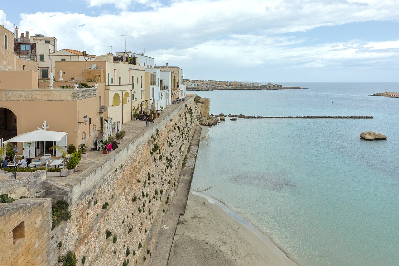 The seafront and old walls of Otranto